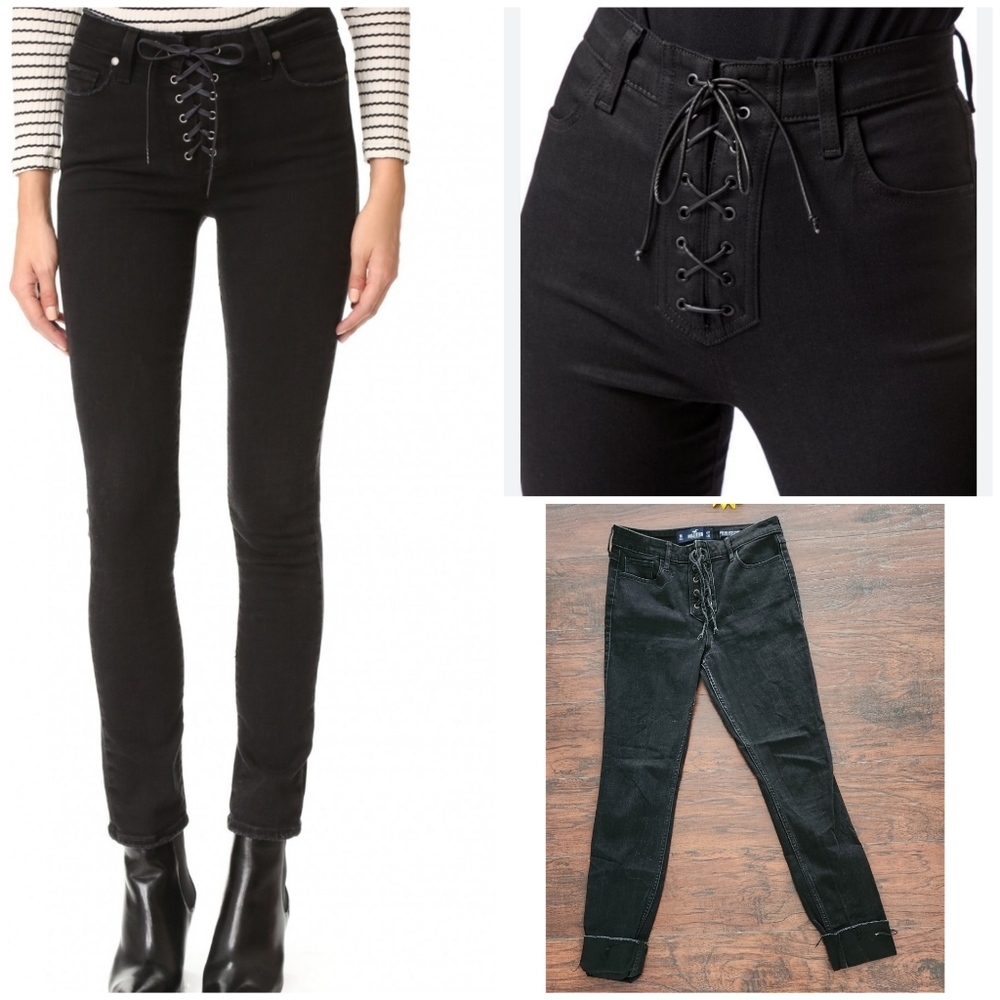 HOLLISTER BLACK SKINNY HIGH RISE JEANS 🖤⚫️
